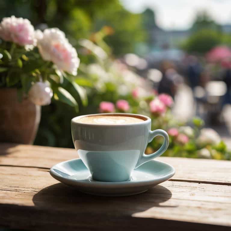 Sipping Sunshine flat white coffee