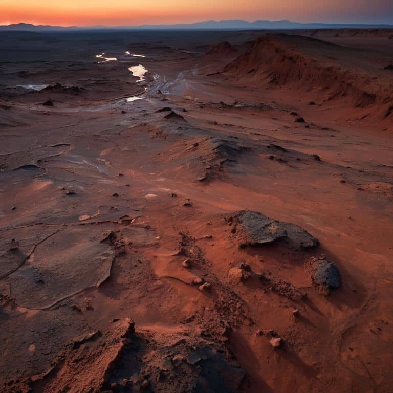 Cosmic Reflections: Mars Landscape
